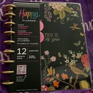 Happy Planner Black Floral Classic Vertical Undated Planner